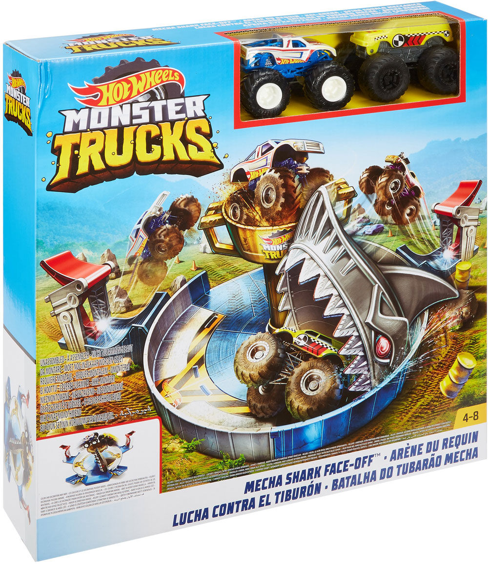 hot wheels mecha shark face off