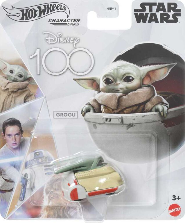 Hot Wheels Disney 100 Star Wars the Mandalorian Grogu Character Car, 1:64 Scale