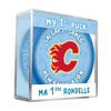 NHL Calgary Flames new fan is born logo on blue puck in cube