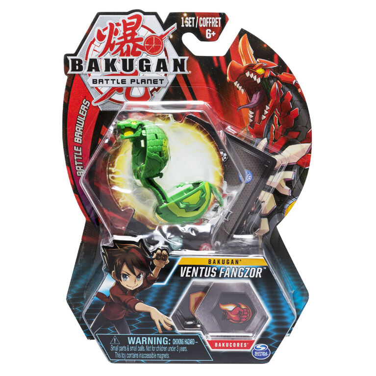 Bakugan, Ventus Fangzor, Créature transformable à collectionner de 5 cm.