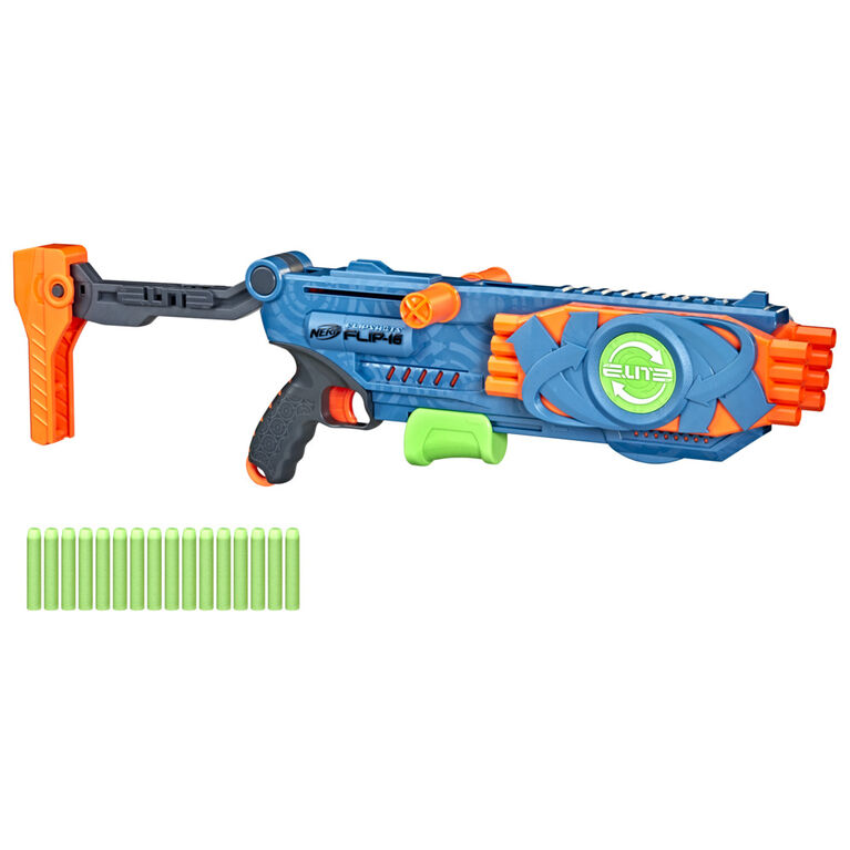 Nerf Elite Flipshots Flip-16 Blaster with 16 Dart Barrels That Flip to Double Your Firepower | Toys R Us Canada