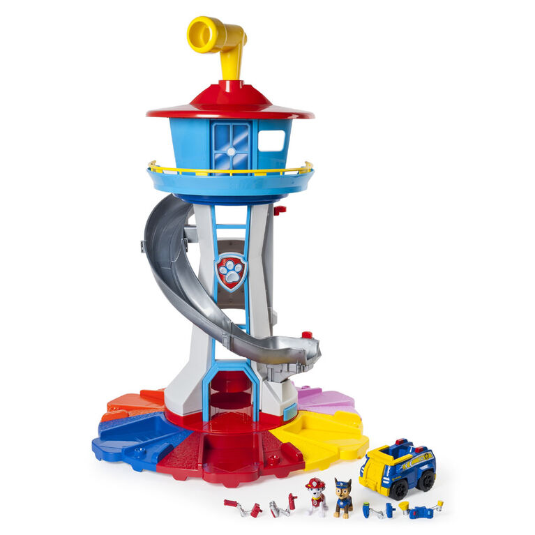 PAW Patrol, Mighty Pups Super PAWs, Mighty Lookout Tower, Tour de contrôle  avec effets sonores et lumineux