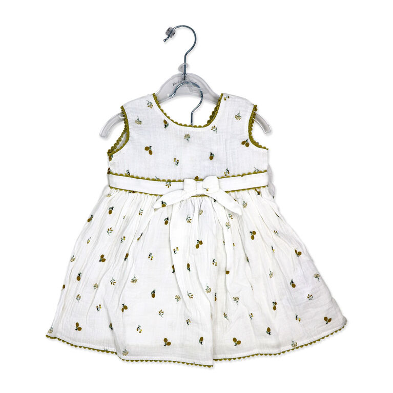 Rock a Bye Baby Muslin Cream Dress 3-6M