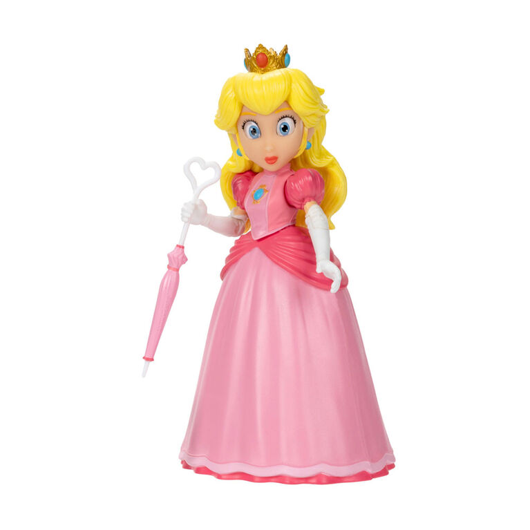 Super Mario Bros Le Film - Série de figurines de 5" avec accessoire - Figurine Princesse Peach avec Parapluie comme accessoire