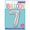 Ballon en aluminium argenté en forme de nombre 34" - 7