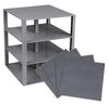 Strictly Briks - Brik Tower - 10" x 10" - 32 x 32 pegs - 4 Baseplates & 30 Stackers - Gray