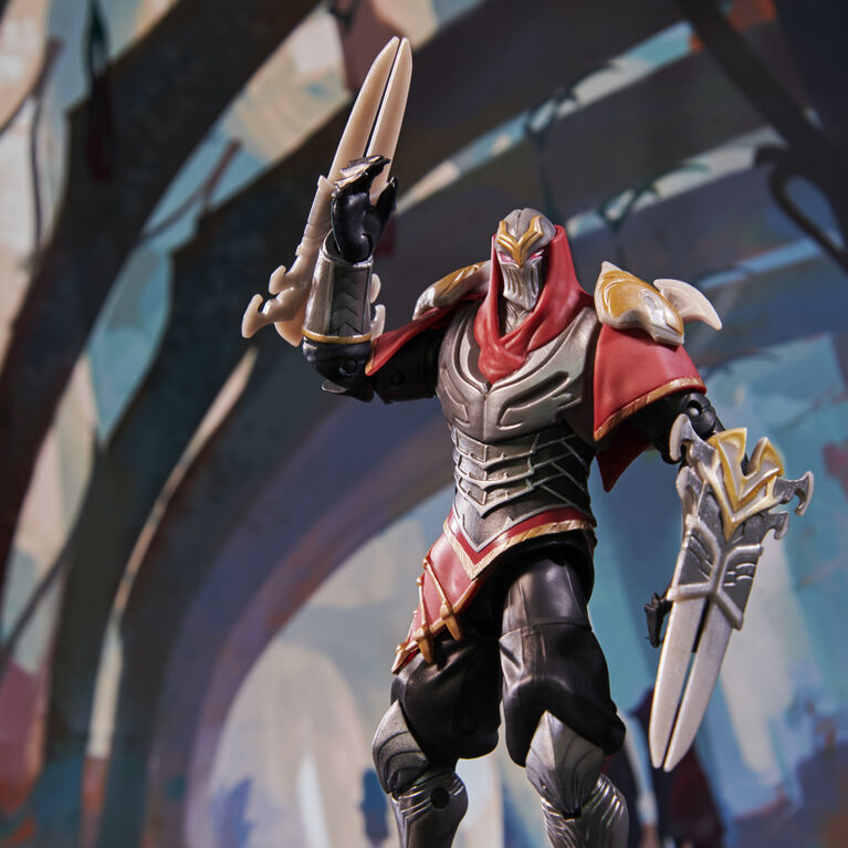 League of Legends, 6-Inch Zed Collectible Figure w/ Premium Details and 2 Accessories, The Champion Collection, Collector Grade