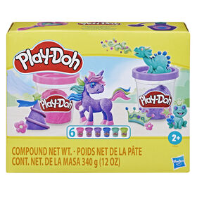 Play-Doh, pack de 6 Pâte paillette, loisirs créatifs pour enfants