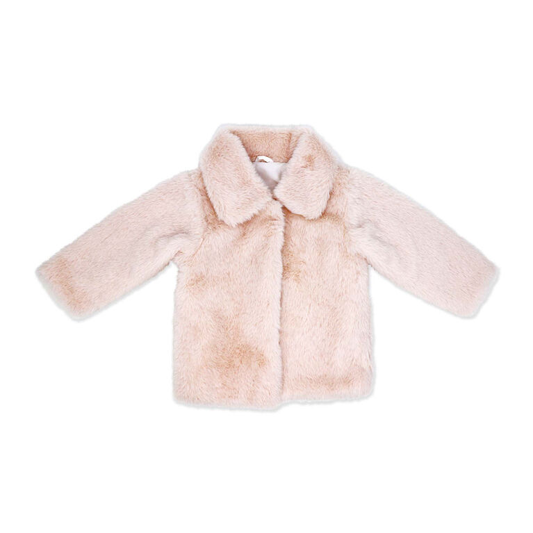 Baby Mode Signature Luxury Plush Coat: Pink 18M