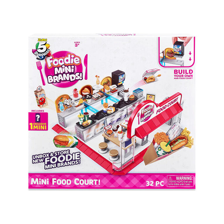 Zuru 5 Surprise Foodie Mini Brands Mini Food Court with 1 Exclusive Mini (Styles May Vary)