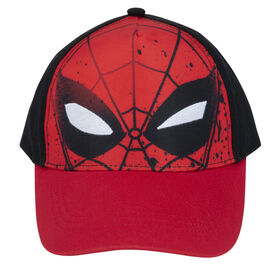 Marvel Spiderman 'Glaring Eyes' Flat Brim Kids Baseball Cap Red
