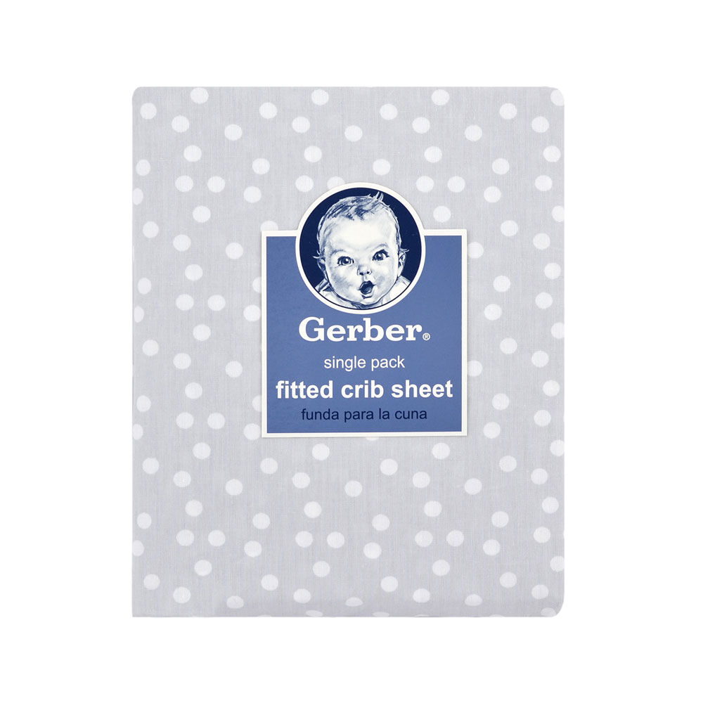 Gerber Gray Dots Fitted Crib Sheet