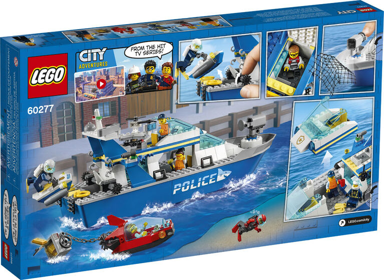 LEGO City Police Le bateau de patrouille de la police 60277 (276 pièces)