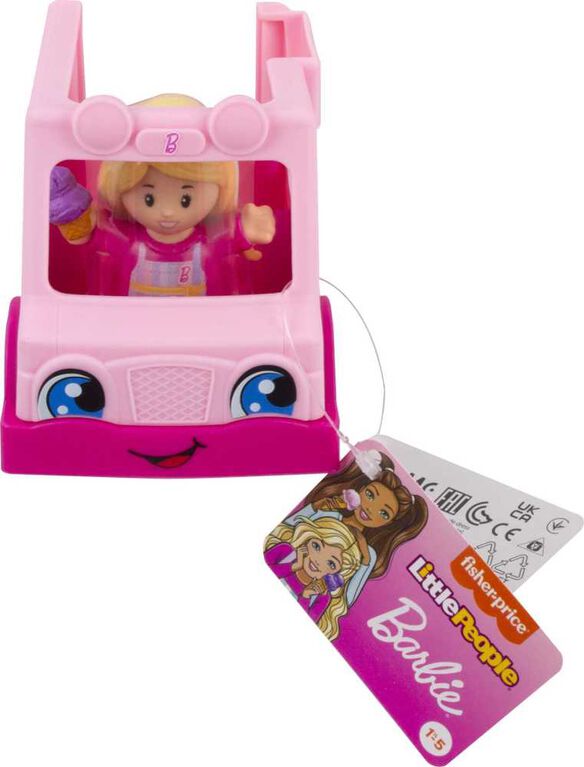 Fisher-Price Little People Barbie Toy Ice Cream Truck and Figure, Toddler and Preschool Toy