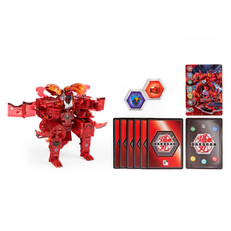 Bakugan, GeoForge Dragonoid, 7 en 1, inclut un Dragonoid True Metal exclusif et 6 Bakugan Geogan à collectionner