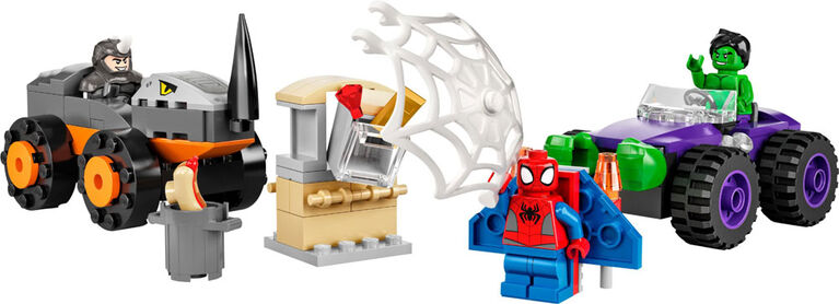 LEGO Marvel Spider-Man et ses amis extraordinaires Le combat en camions entre Hulk et Rhino 10782 (110 pièces)