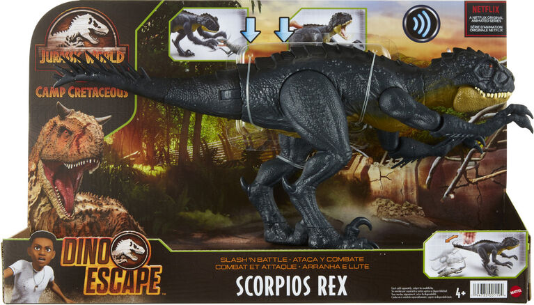 Jurassic World Camp Cretaceous Slash 'N Battle Scorpios Rex Dinosaur Figure