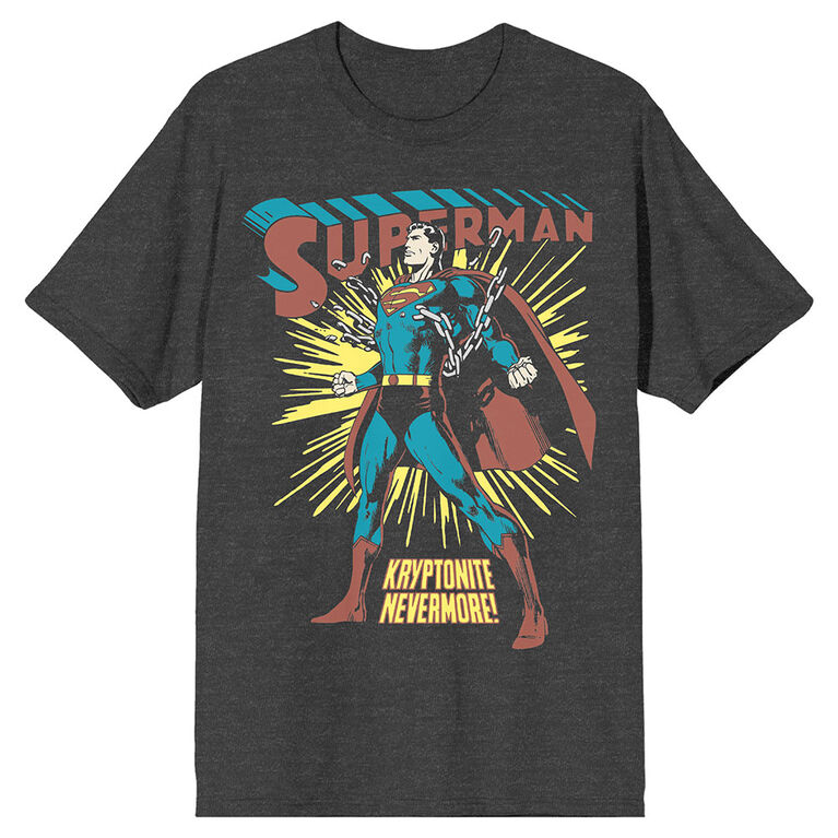 DC Comics Superman Kryptonite Vintage Grey T-Shirt-Small