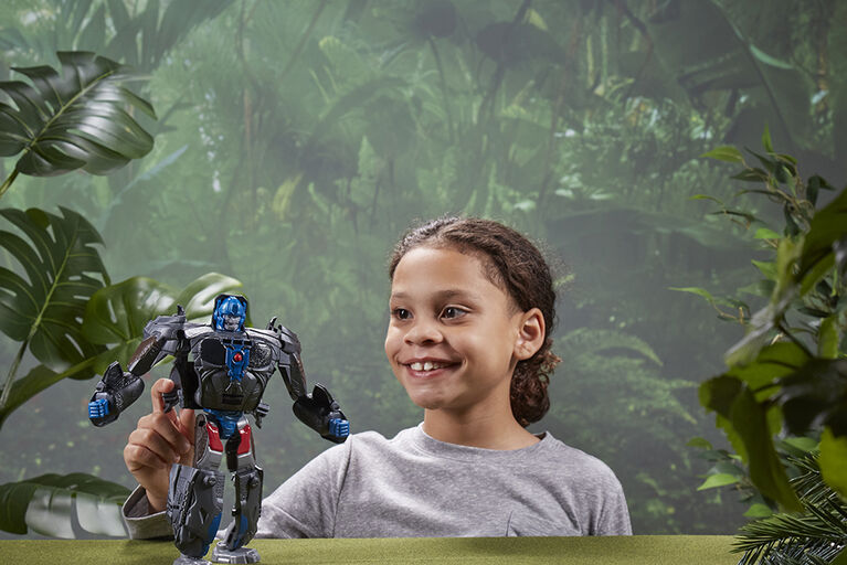 Transformers: Rise of the Beasts, masque convertible Optimus Primal 2 en 1 avec mode figurine de 22,5 cm