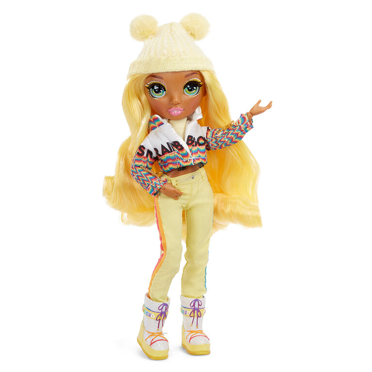 Rainbow High Winter Break Sunny Madison - Yellow Winter Break Fashion Doll with and Playset 2 Complete Doll Outfits, Pair of Skis and Winter Doll Accessories