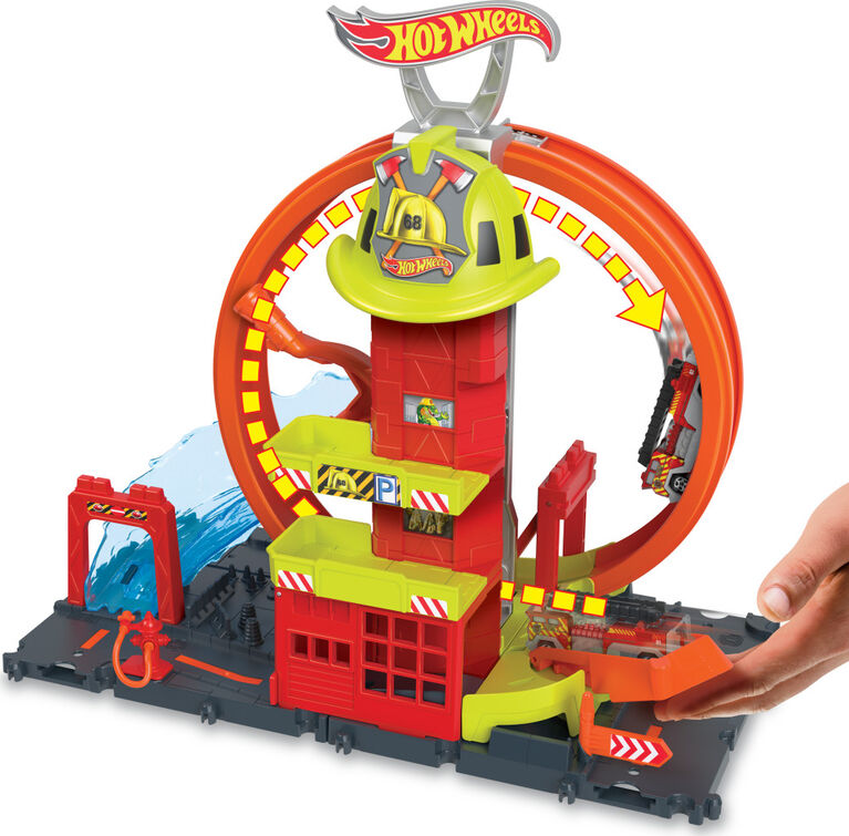 Hot Wheels City Super Loop Fire Station