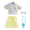 ​Barbie Fashion Pack with Pastel Plaid Top, Yellow Skirt, Circle Sunglasses and Ice Cream Purse