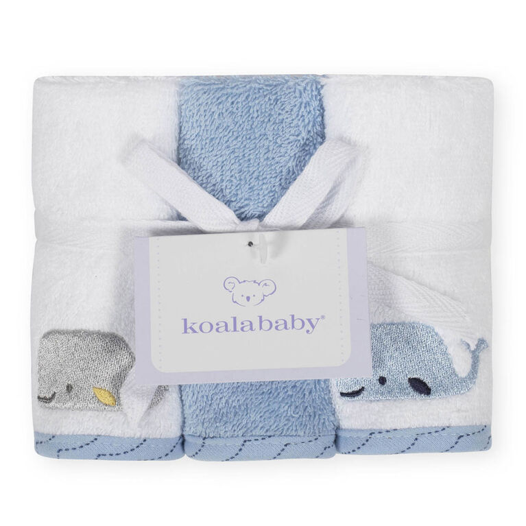 Débarbouillettes de Koala Baby paquet de 6 bleu.