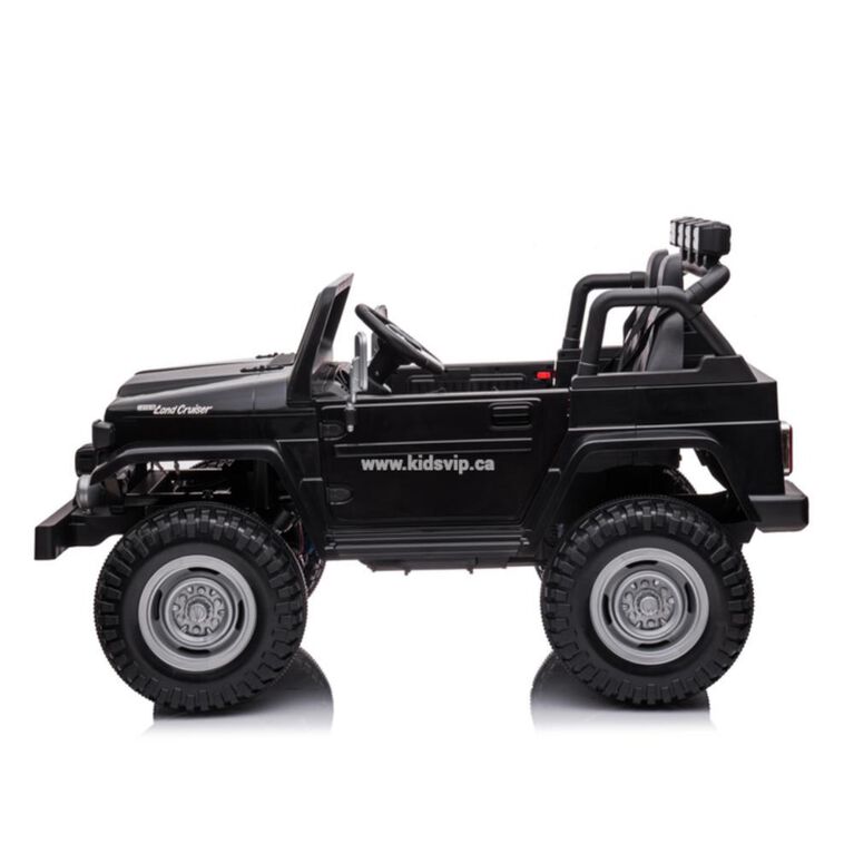 KIDSVIP Licensed Toyota Land Cruiser 2-Seater Kids' 4X4 24V Ride-On Truck w/ RC - Black
