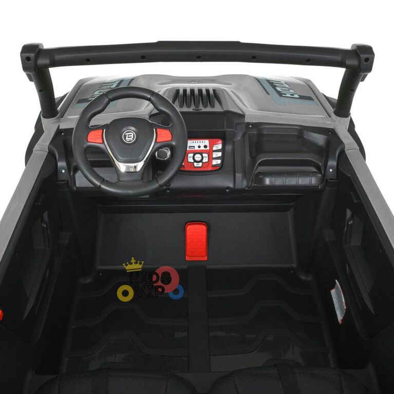 KIDSVIP 2-Seater 24V Adventure Buggy Kids' 4X4 Ride-On UTV w/ RC - Grey