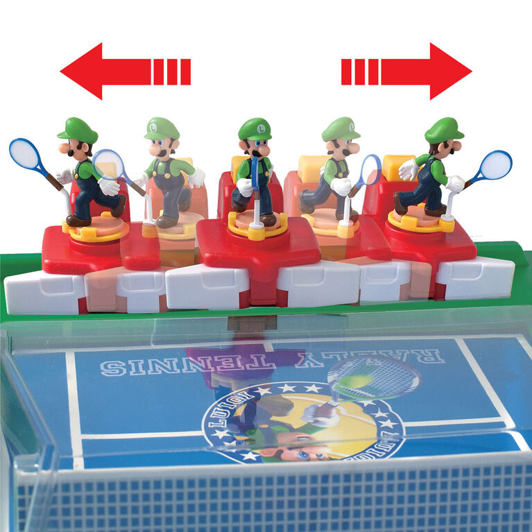 Epoch Games Super Mario Rally Tennis, Tabletop Skill and Action Game with Collectible Super Mario Action Figures