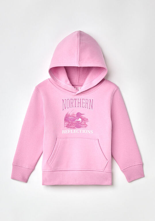 Northern Reflections Iconic Loon Hoodie Pink 4T