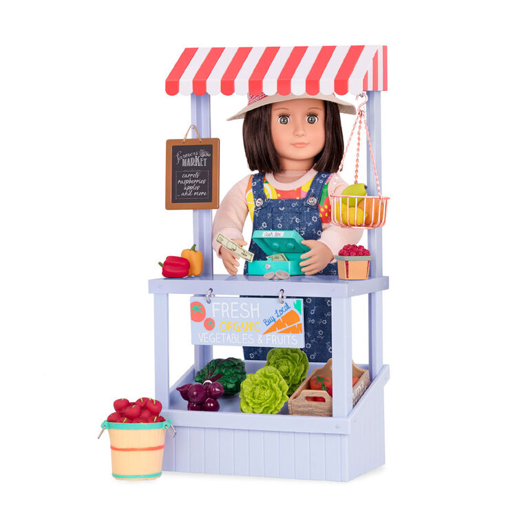 Our Generation, Farmer's Market Set, Play Food Stand for 18-inch Dolls