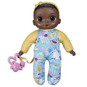 Baby Alive Soft 'n Cute Doll, Black Hair, 11-Inch First Baby Doll Toy, Washable Soft Doll, Teether Accessory