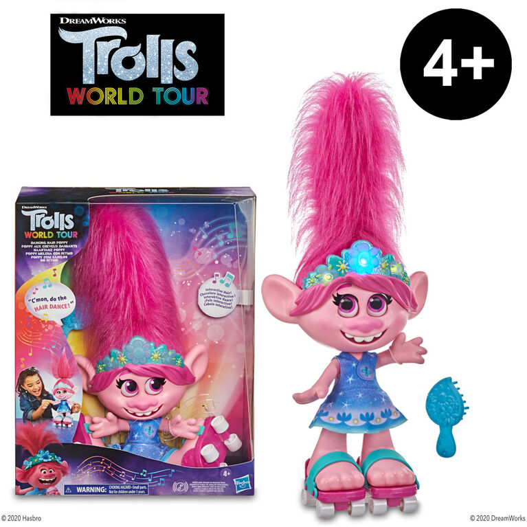 DreamWorks, Les Trolls 2 : Tournée mondiale, Poppy aux cheveux dansants, poupée interactive qui parle et chante - Édition anglaise