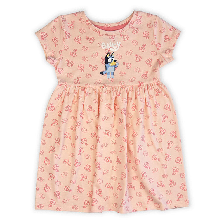 Bluey Short Sleeve Dress - Pink 4T