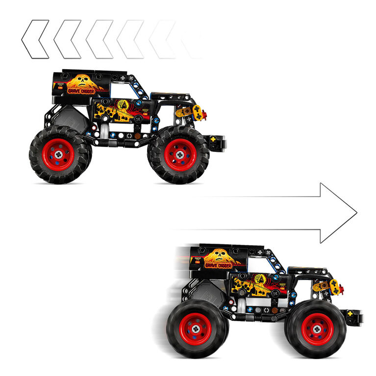 LEGO Technic Monster Jam Grave Digger Fire and Ice Truck Building Toy for Kids, Ages 7+ - 42219