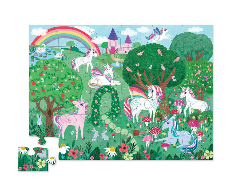 Crocodile Creek Unicorn Garden 36 Pc Floor Puzzle - English Edition