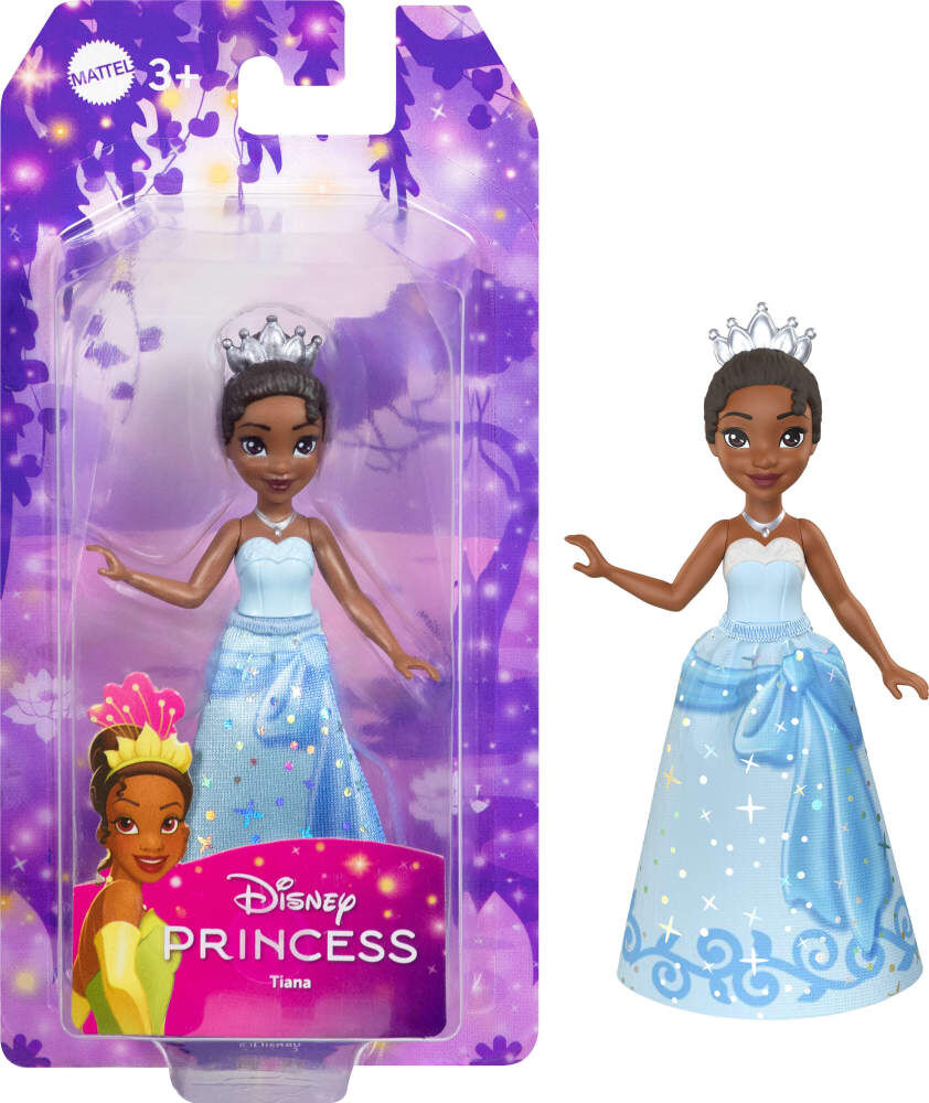 Disney Princess Tiana Posable Small Doll in Shiny Outfit with Removable Skirt, Inspired by Movie