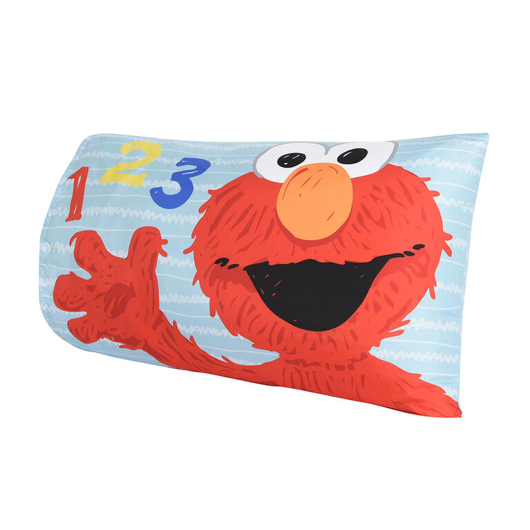 Sesame Street 3 Piece Toddler Bedding Set with Reversible Comforter