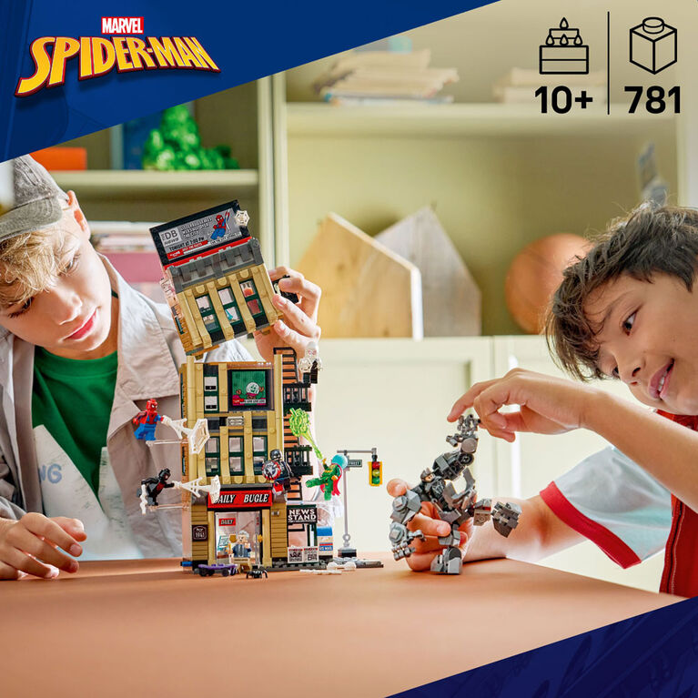 LEGO Marvel Spider-Man contre Mysterio : le Daily Bugle - Jouet de Construction de Jeu de Simulation de Superh&eacute;ros - 76342