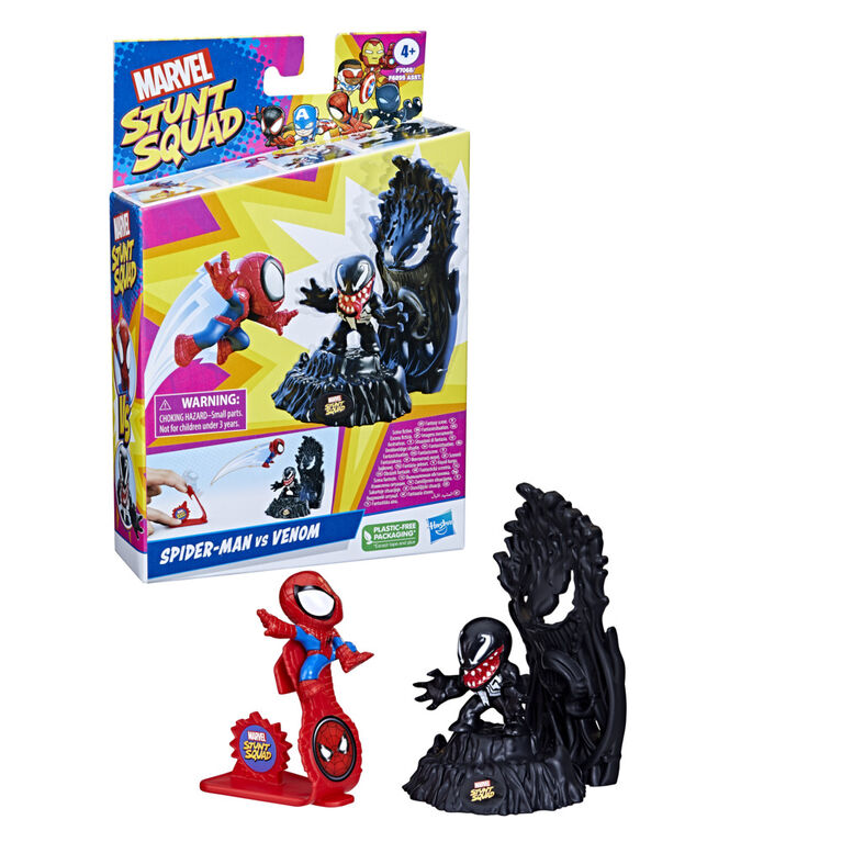 Marvel Stunt Squad Spider-Man vs. Venom Playset with 1.5 Inch Action Figures