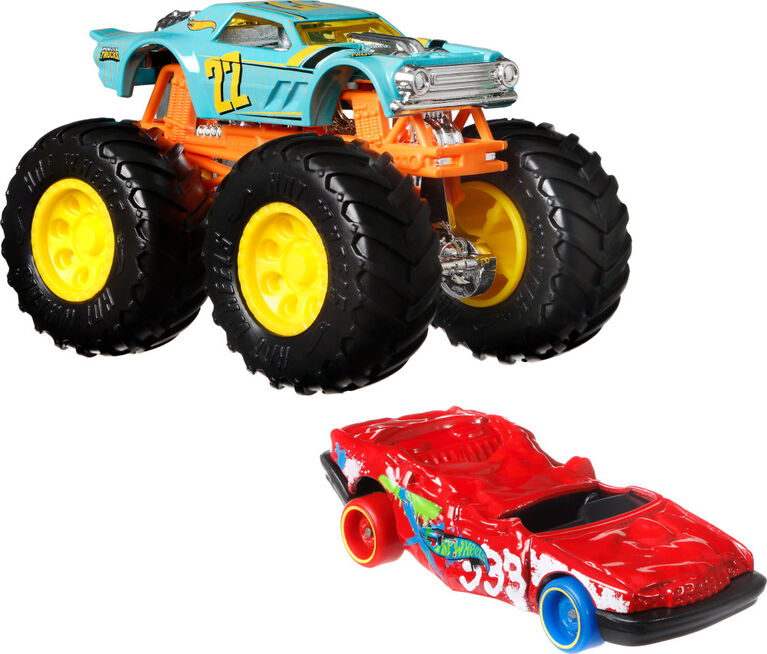 Hot Wheels - Monster Trucks - Véhicules à échelle 1:64, coffret de 2