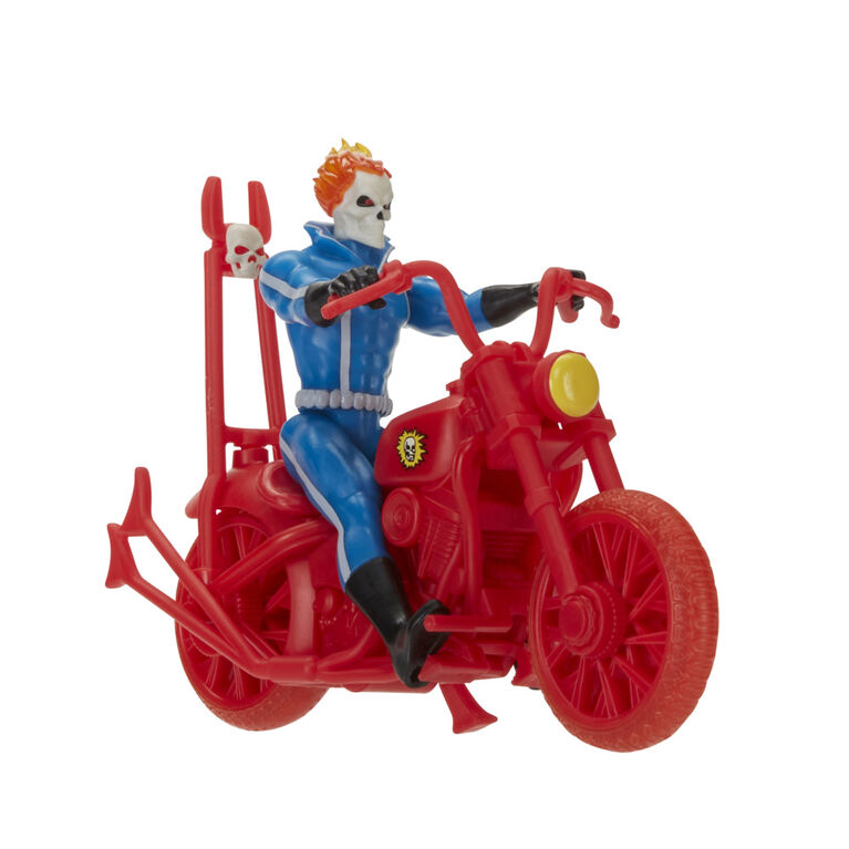 Marvel Legends Series Retro 375 Collection, figurine Ghost Rider de 9,5 cm  avec véhicule, dès 4 ans