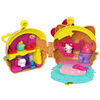 Hello Kitty Hamburger Diner Compact (4.9-in / 12.5-cm) with 2 Sanrio Minis Figures, Stationery Notepad and Accessories