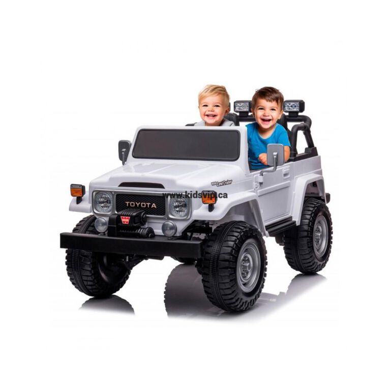 KIDSVIP Licensed Toyota Land Cruiser 2-Seater Kids' 4X4 24V Ride-On Truck w/ RC - White