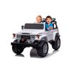 KIDSVIP Camion porteur Toyota Land Cruiser 2 places pour enfants 4X4 24V sous licence avec RC - Blanc