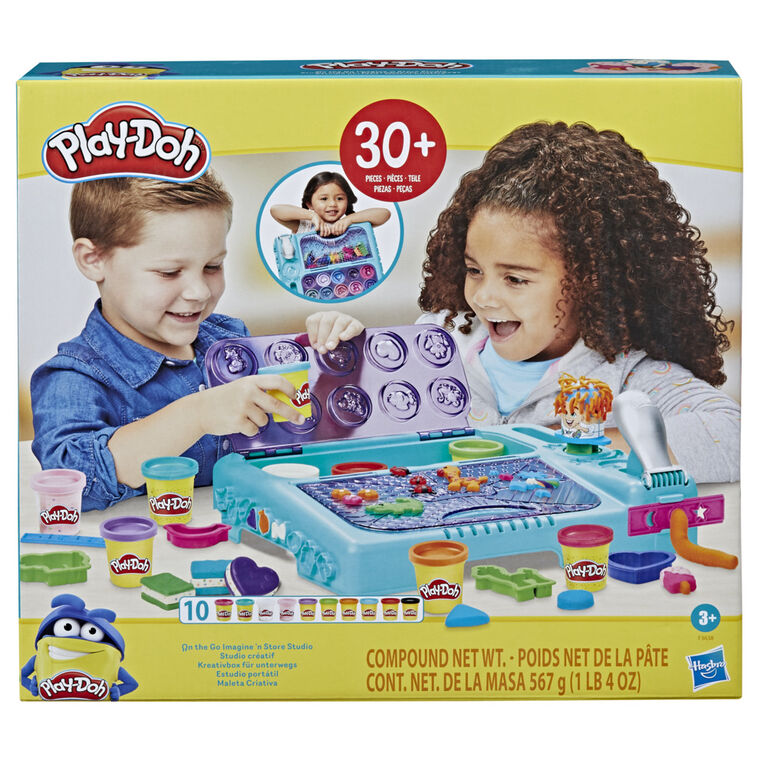 Play-Doh On the Go Imagine and Store Studio with Over 30 Tools and 10 Cans of Modeling Compound, Non-Toxic