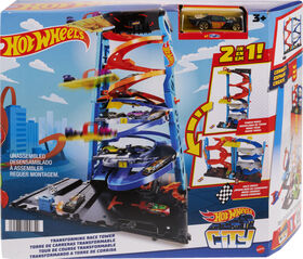 Hot Wheels- Ville - Coffret de jeu - Tour Spirale transformable