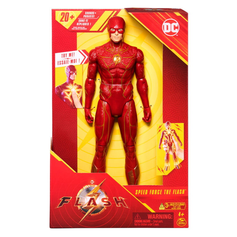 DC Comics, Speed Force The Flash Action Figure, 12-inch, Lights and 20+ Sounds, The Flash Movie Collectible