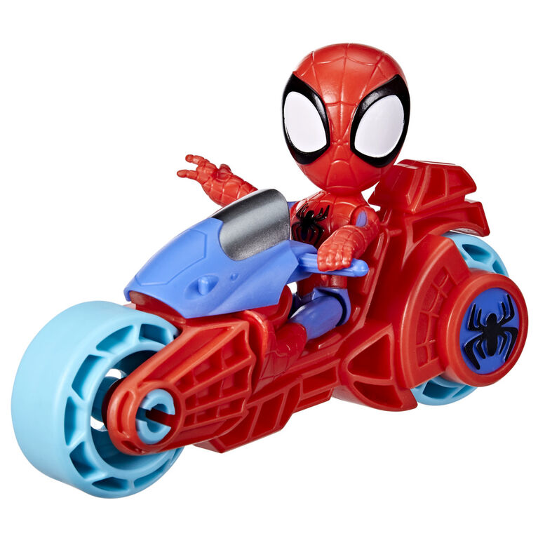 Marvel Spidey and His Amazing Friends, Spidey Action Figure, Toy Motorcycle